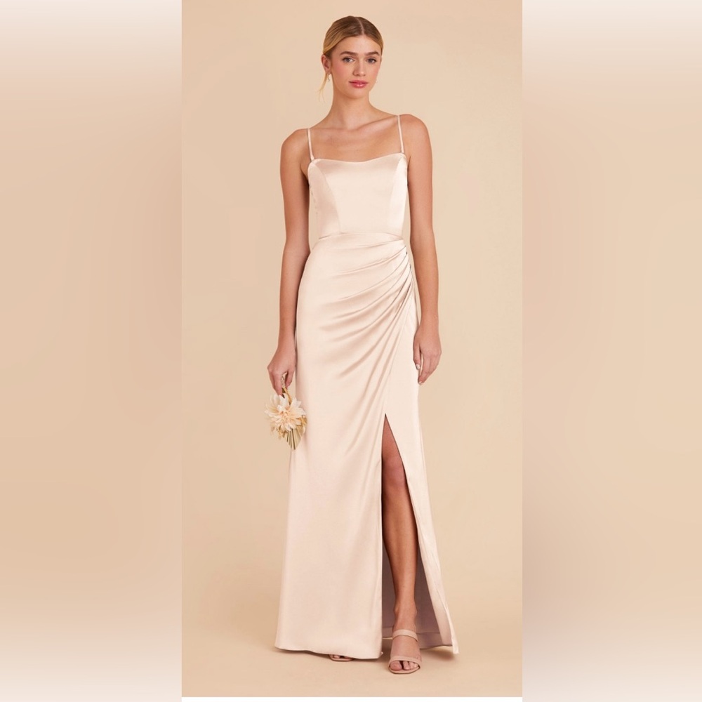 Birdy Grey Anne dress in champagne matte satin